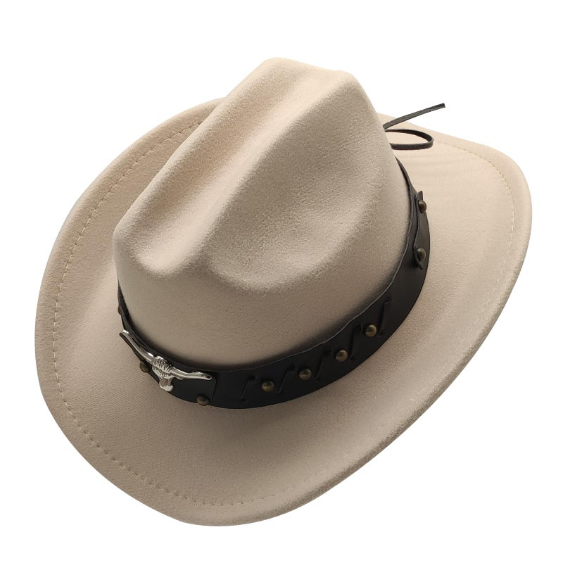 Willheoy Kids Cowboy Hat for Girls Boys Western Cowgirl Hat with Buckle Belt Unisex Wide Brim Fedora Hat Dress Up Costume - Image 5